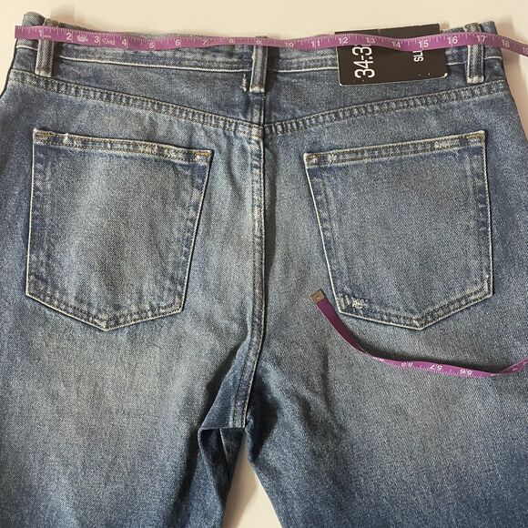 Urban Outfitters BDG Men's Faux Suede Side Slim Medium Wash Blue Jeans Sz 34 NWT - Picture 5 of 14